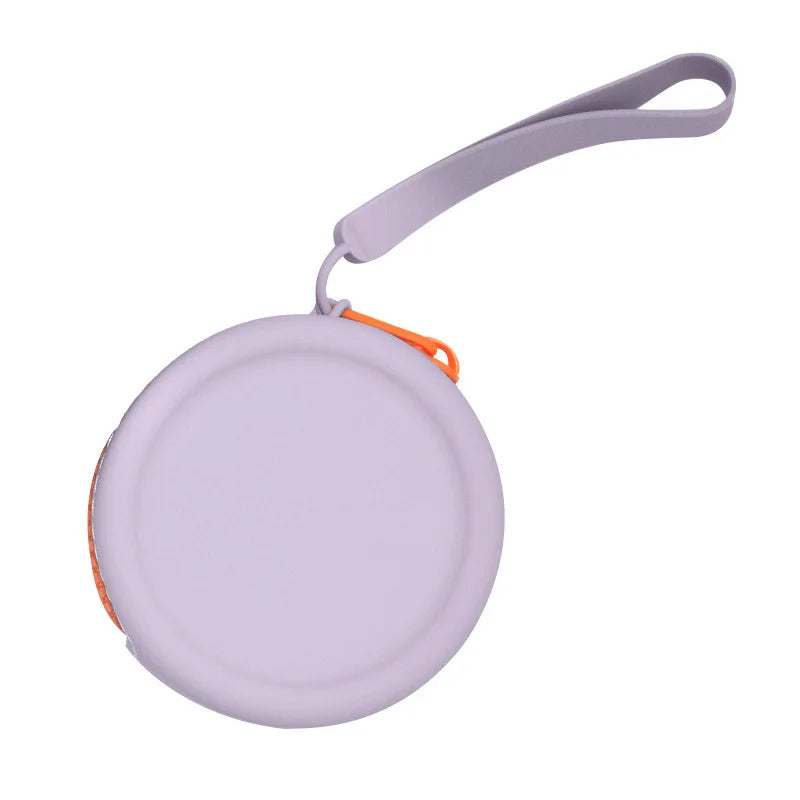 Portable Silicone Round Storage Pouch for Accessories and Coins