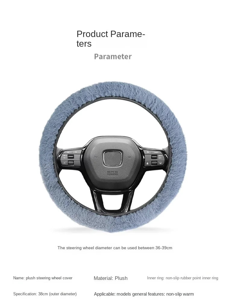 Winter Plush Retractable Steering Wheel Cover
