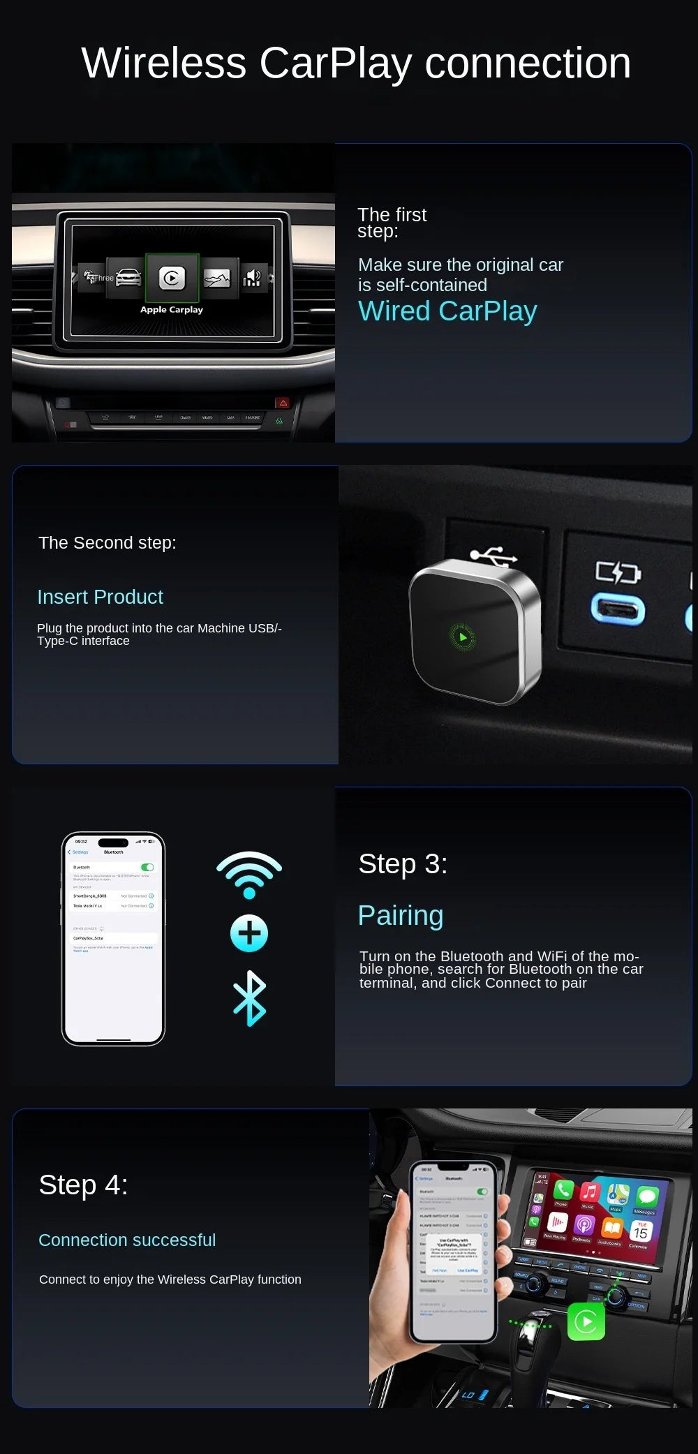 Wireless CarPlay and Android Auto 2-in-1 Adapter - 14
