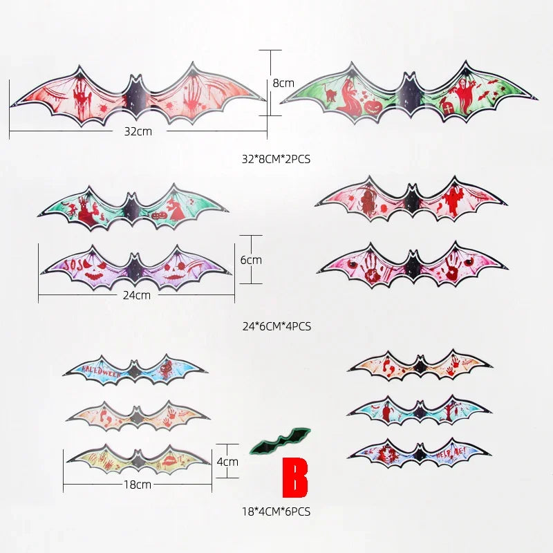 3D Luminous Halloween Bat Wall Decals for Spooky Party Decor - 15