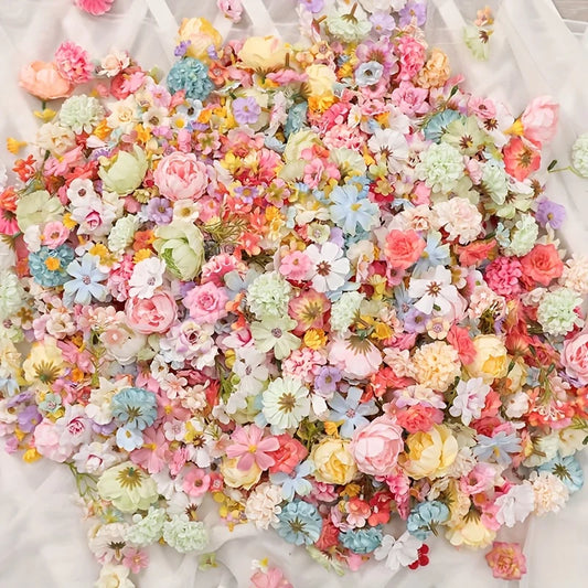 Multicolor Simulated Artificial Flower Heads for DIY Crafts and Decor