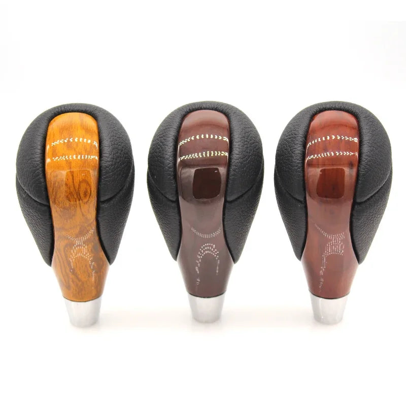Leather and Wood Grain Gear Shift Knob for Lexus and Toyota