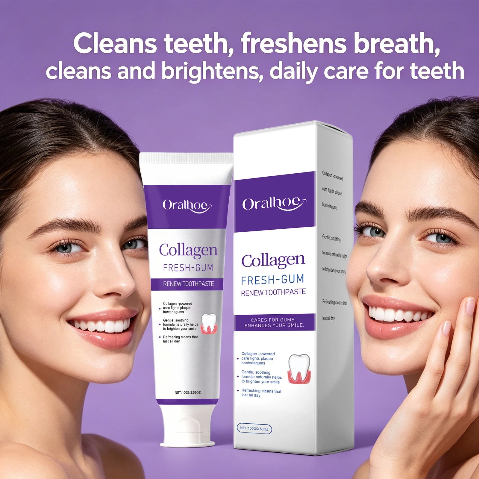Collagen Whitening Toothpaste for Fresh Breath and Gum Care - 4