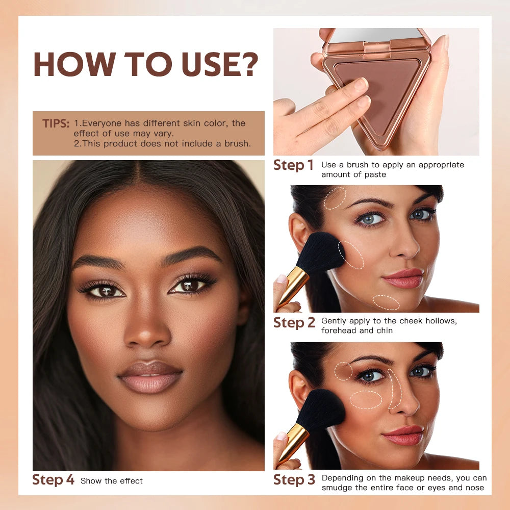 Long-Lasting Matte Bronzer Contour Powder for Face Shading
