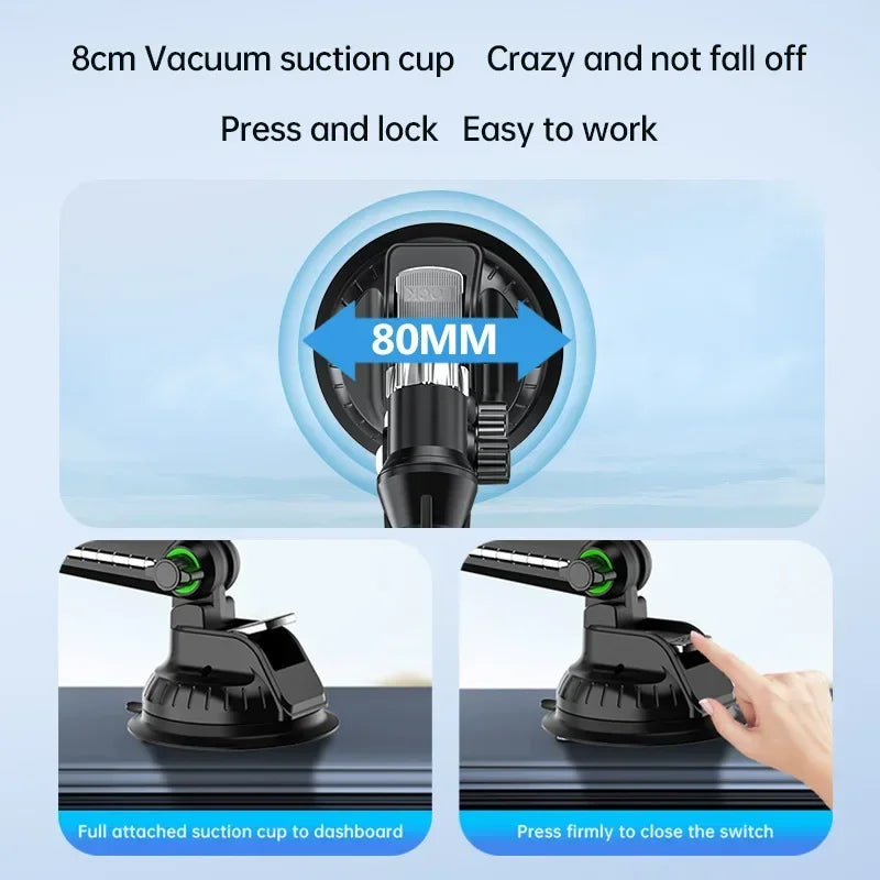 Adjustable Suction Cup Car Mount for Smartphones and Tablets - 4