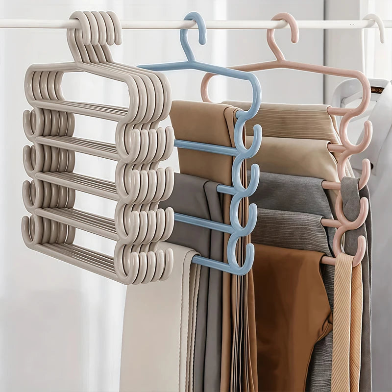 5-Layer Space Saving Pants and Scarf Storage Hanger - 2