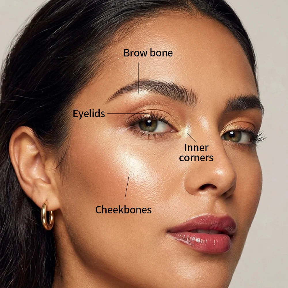 4-Color Shimmering Highlighting and Contouring Face Palette