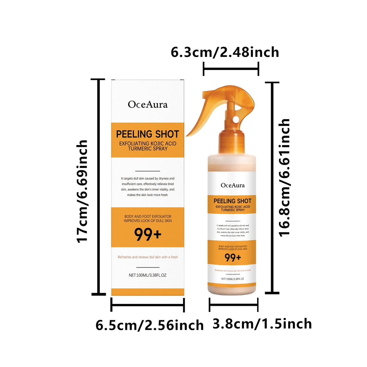 Exfoliating Skin Brightening and Moisturizing Body Spray