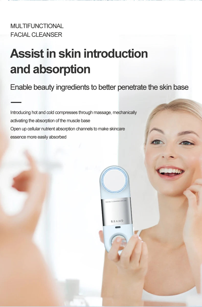 Heated and Cooling Sonic Facial Cleansing Brush - 15