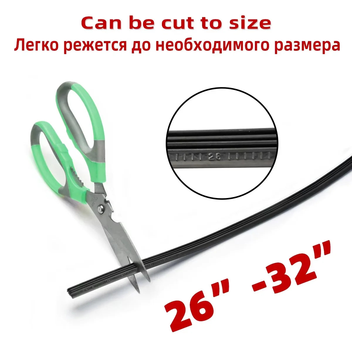 Universal Frameless Rubber Windshield Wiper Blade Refill Strips - 3