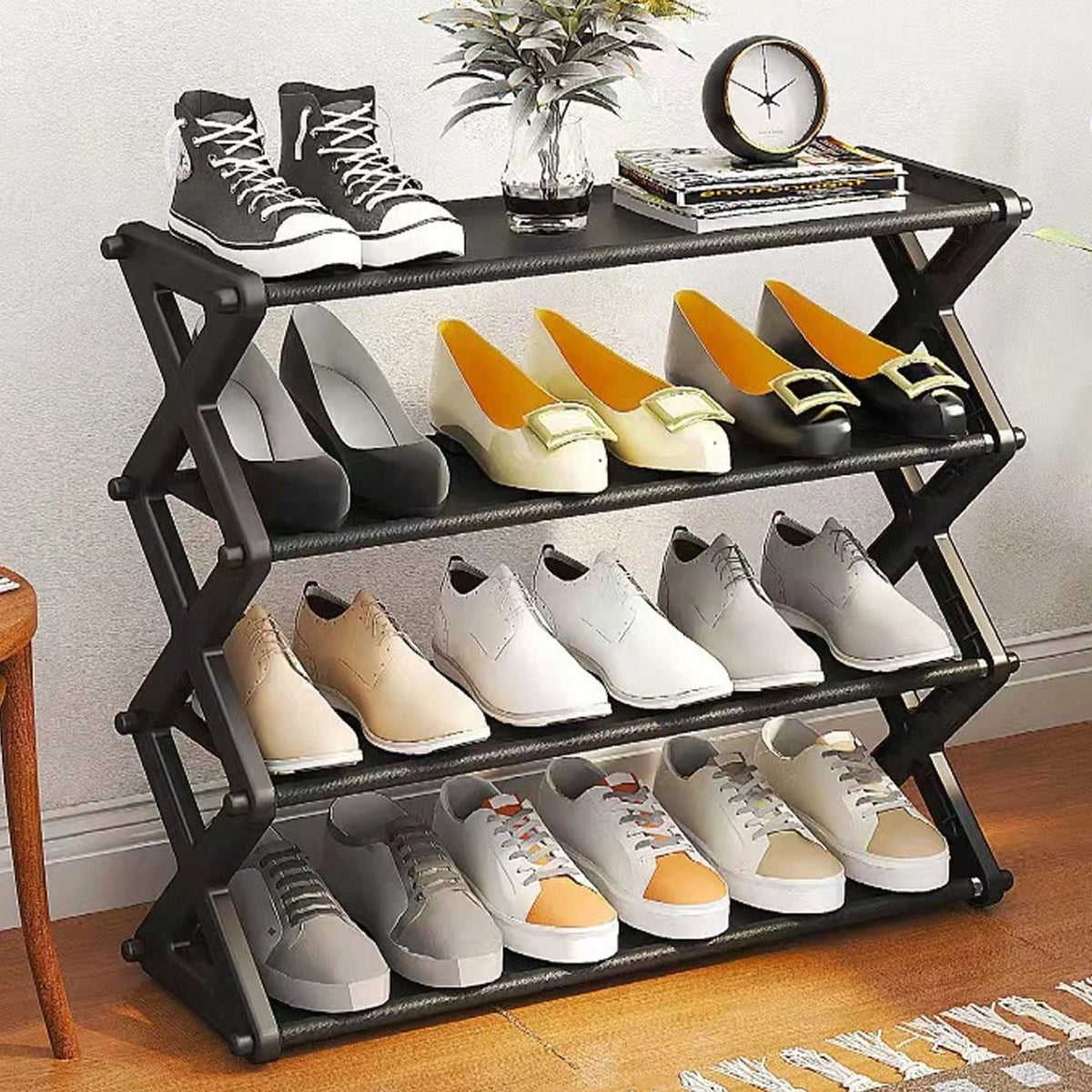 Stackable 4-Tier Expandable Shoe Storage Rack