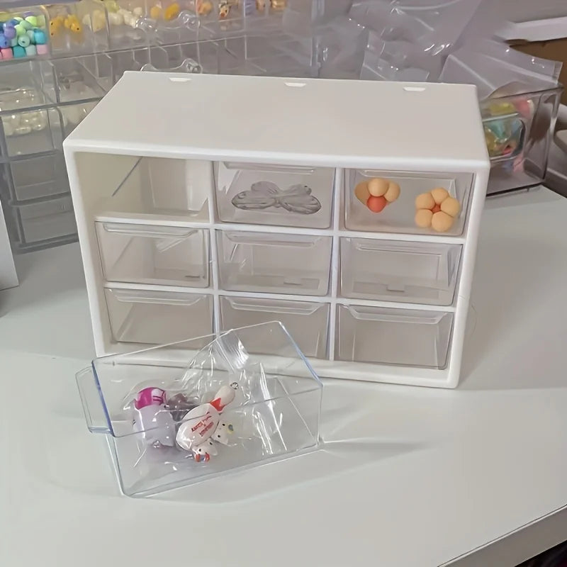 9-Drawer Stackable Desktop Organizer for Makeup and Crafts