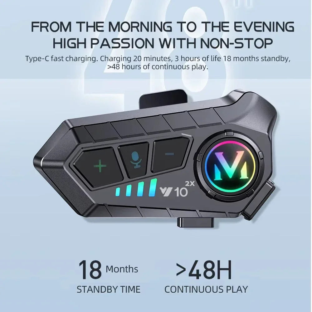 Bluetooth Motorcycle Helmet Intercom Headset Wireless Intercom System