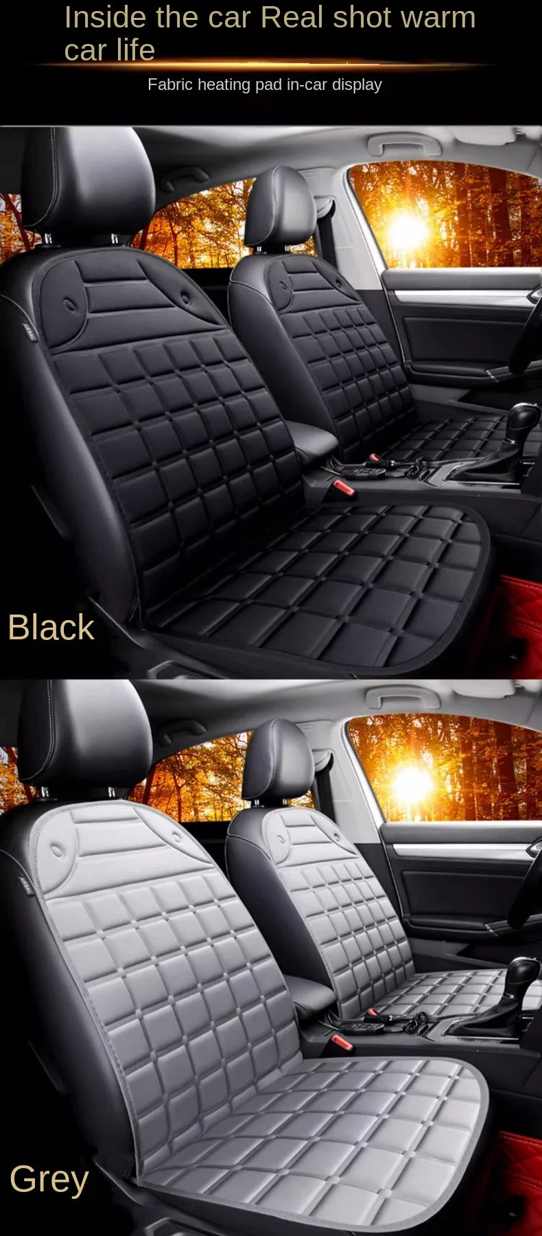 12V Heated Car Seat Cushion for Winter Comfort - 14