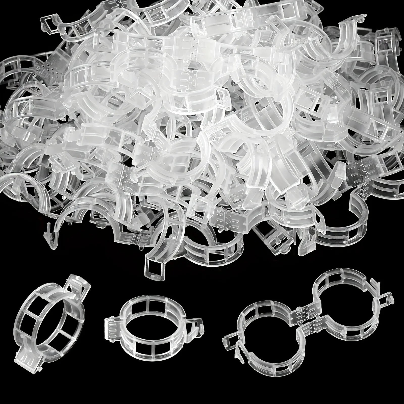 100pcs Plant Support Clips Reusable Garden Vine Trellis Brackets - 14