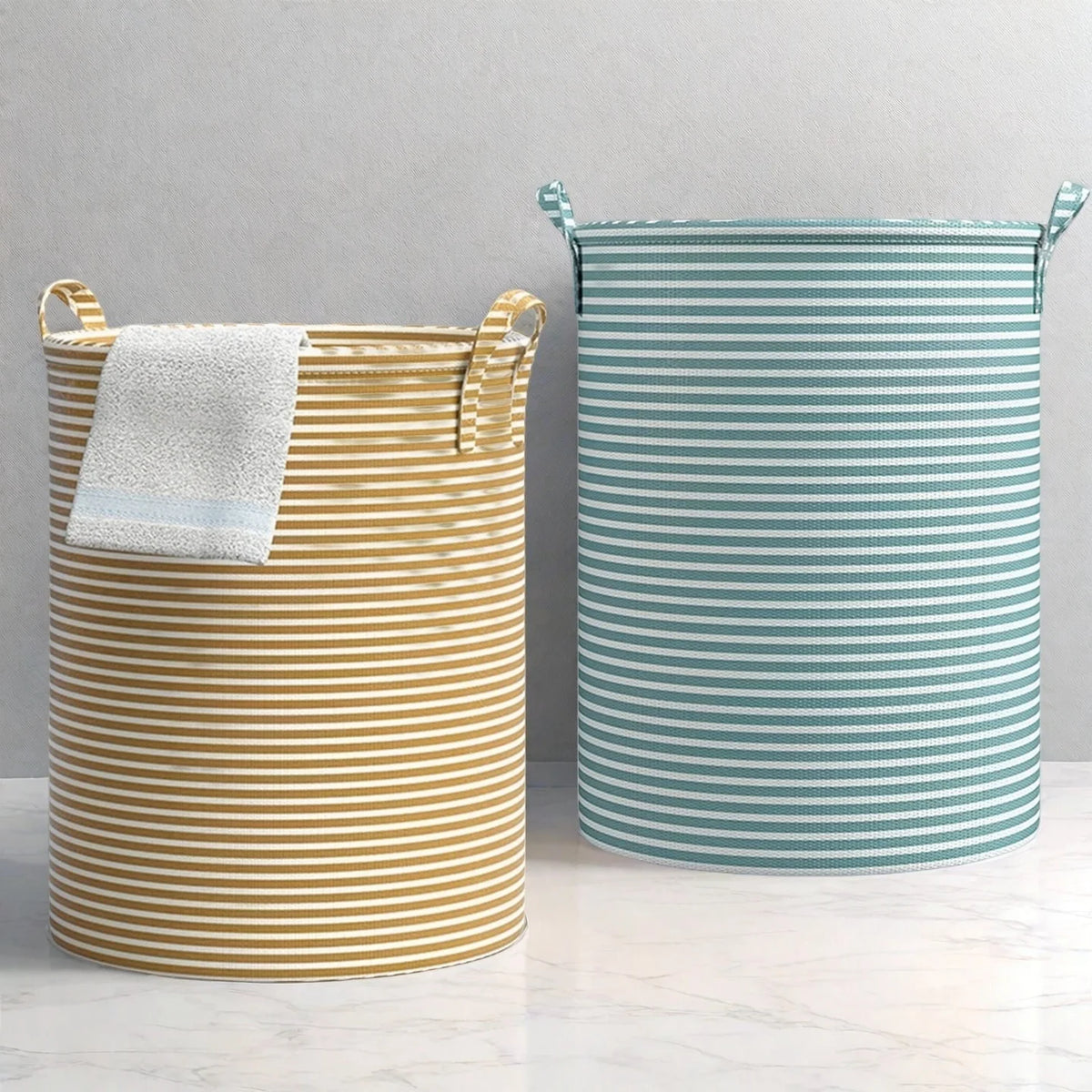 Collapsible Tall Laundry Hamper with Reinforced Handles