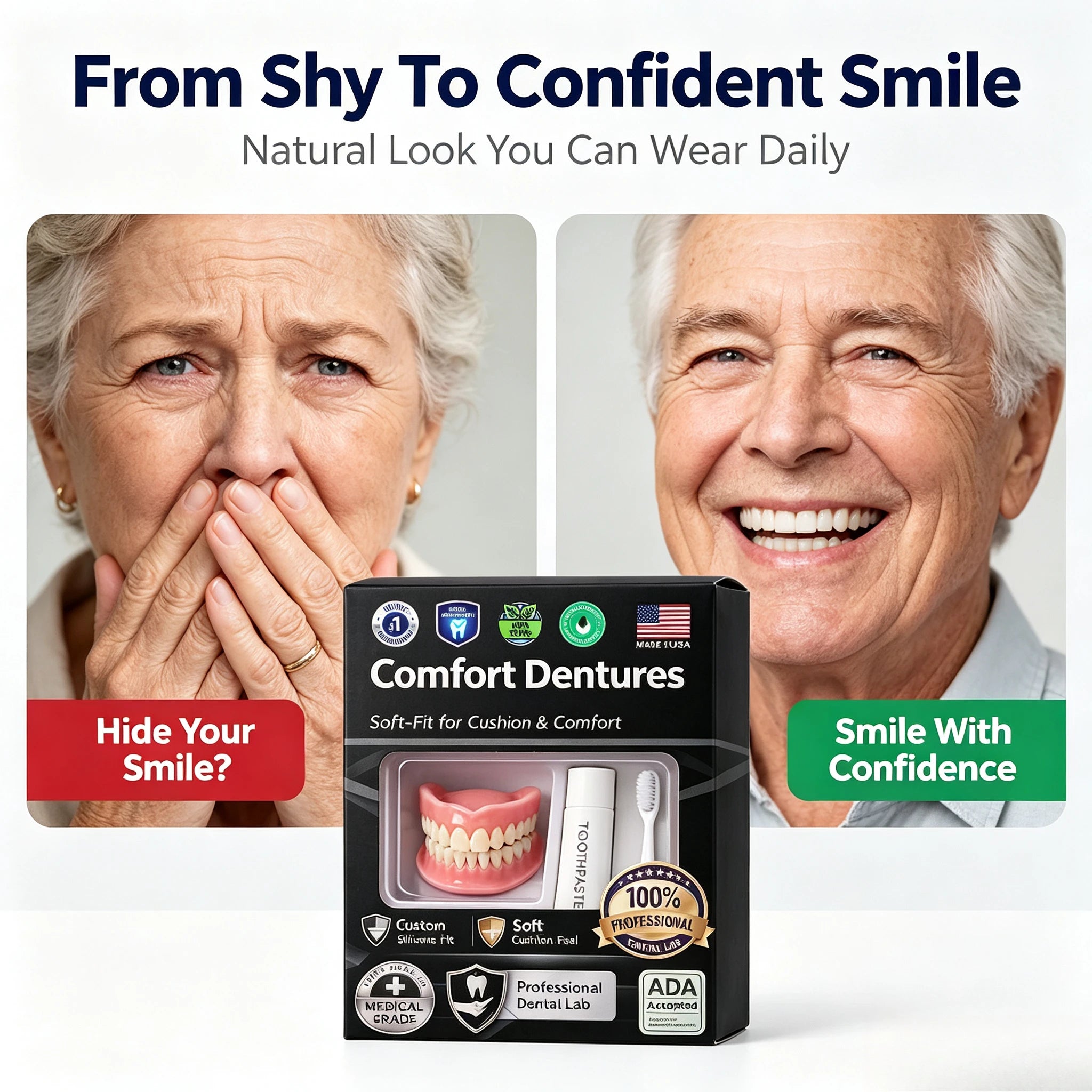 Moldable Silicone Denture Set for Instant Smile Enhancement - 2