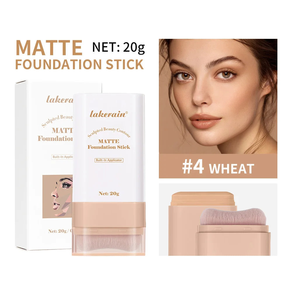 Matte Foundation Stick with Built-in Blending Brush - 25