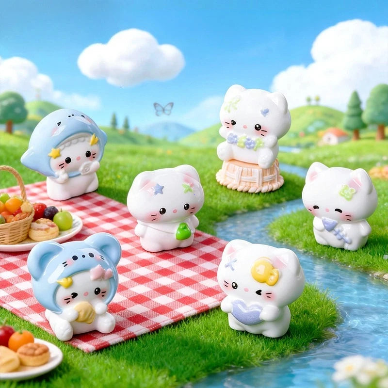 Cute Kawaii Cat Miniature Figurines for Car Dashboard and Desk Decor - 2