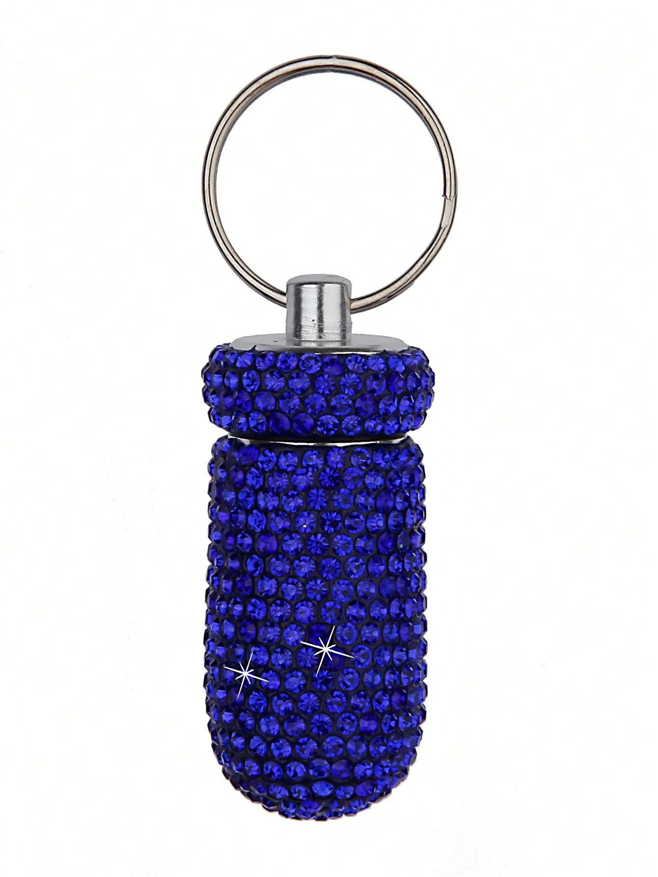 Waterproof Rhinestone Keychain Pill Holder Case - 5