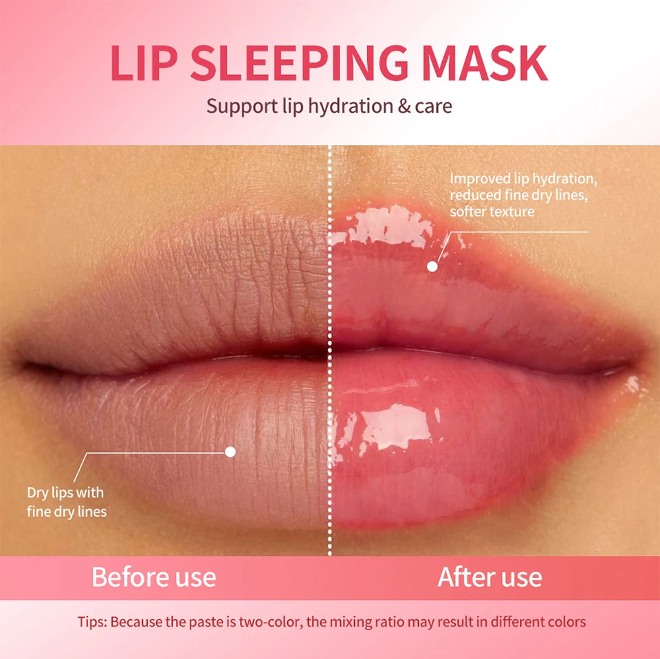 Hydrating Dual-Color Lip Sleeping Mask for Dry Cracked Lips - 12