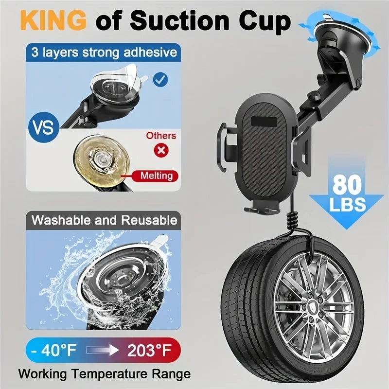 360° Rotating Dashboard and Windshield Car Phone Holder
