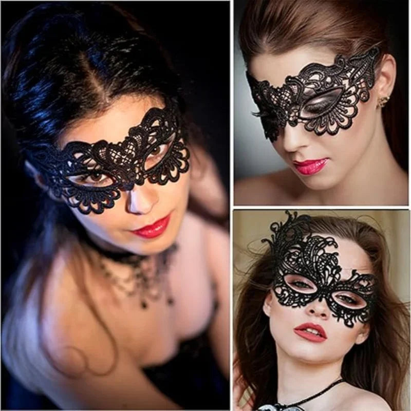 Women's Lace Masquerade Mask Elegant Hollow Half Face Costume Prop