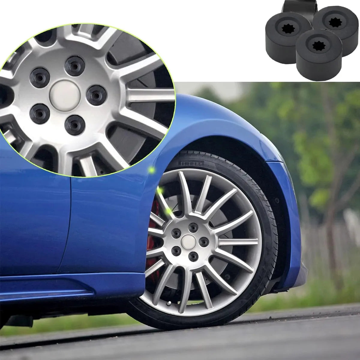 Protective Wheel Lug Nut Covers with Removal Tool - 2