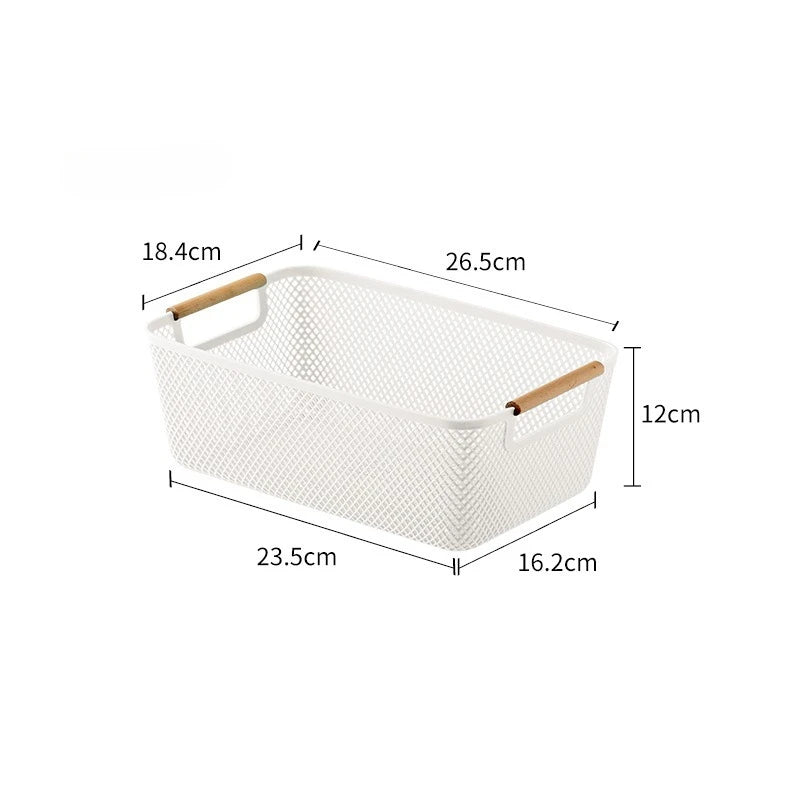 Multi-Purpose Hollow Storage Basket with Wood Handles
