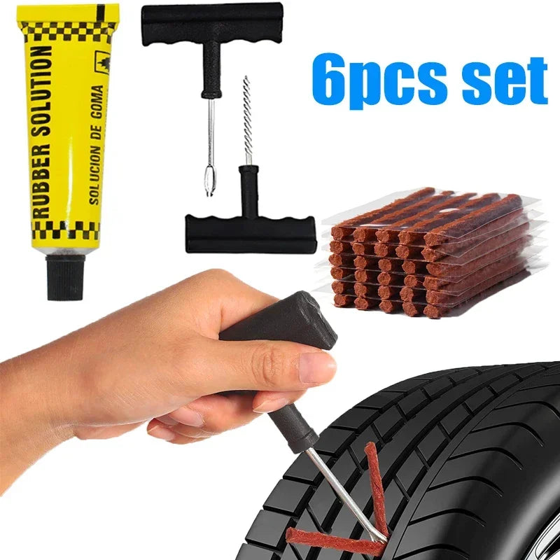 Tubeless Tire Puncture Repair Kit for Car and Motorcycle - 1