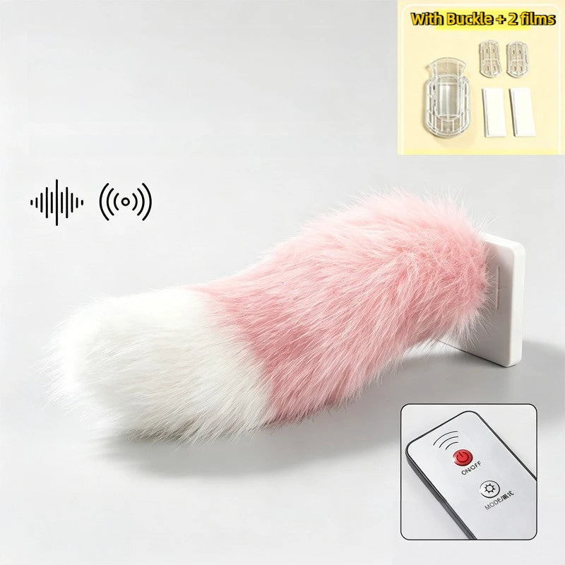 Electric Wagging Tail Car Ornament Remote Control Plush Auto Accessory - 13
