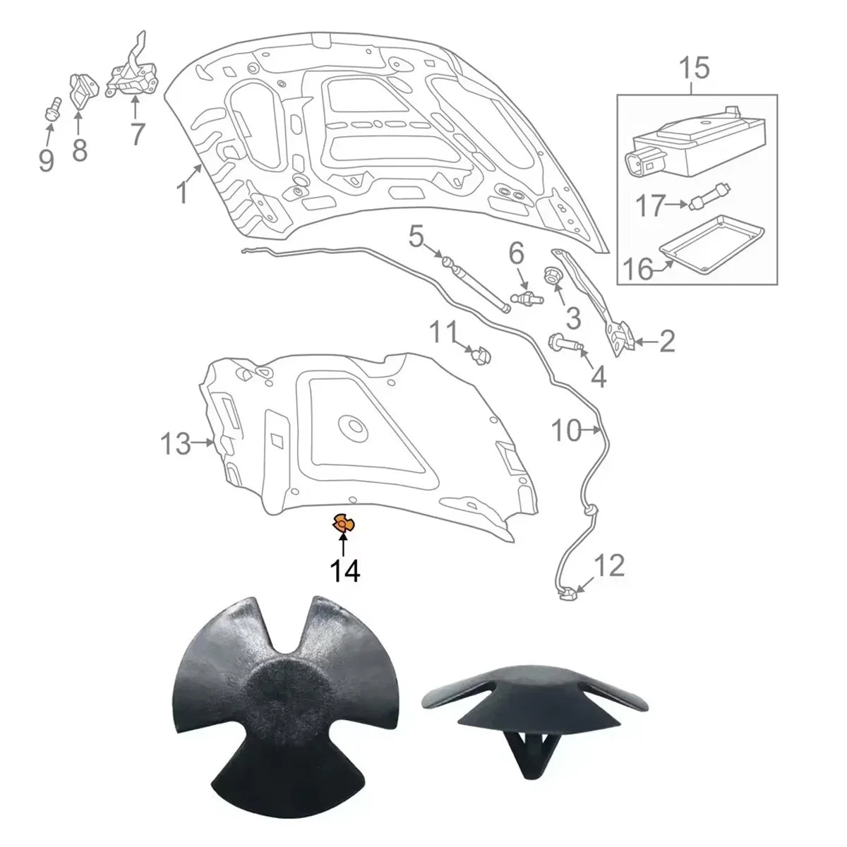 Universal Car Engine Hood Insulation and Decorative Panel Clips