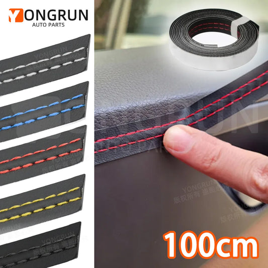 1M Car Interior Dashboard Leather Decorative Trim Self Adhesive Strip