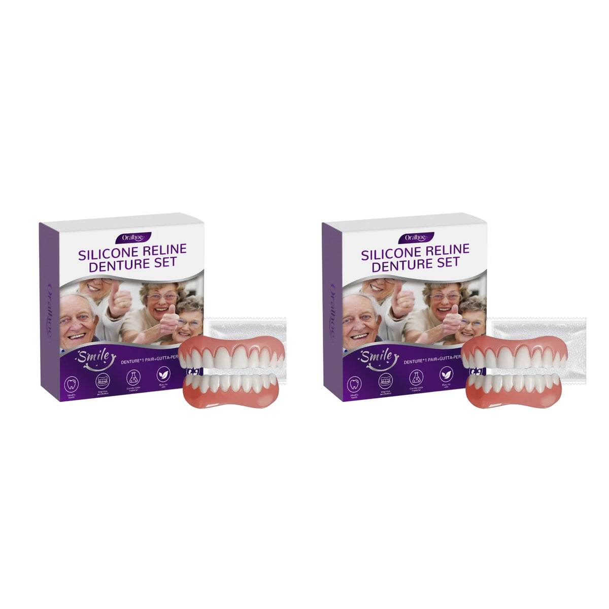 Cosmetic Silicone Denture Set for Natural Smile