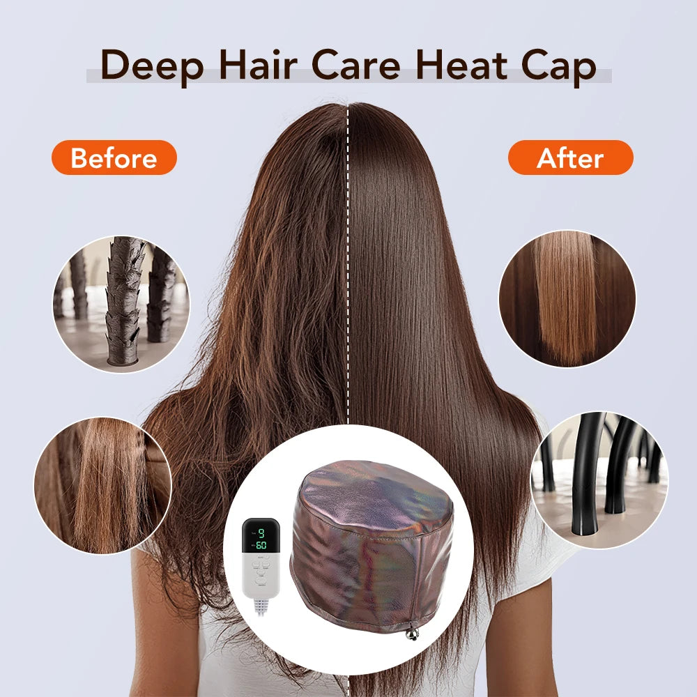 Electric Thermal Hair Steamer Cap for Deep Conditioning