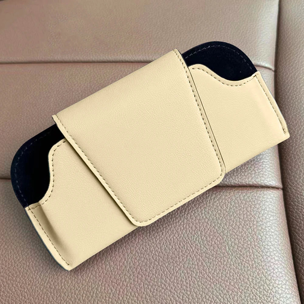 Leather Car Sun Visor Sunglasses Holder Case - 9