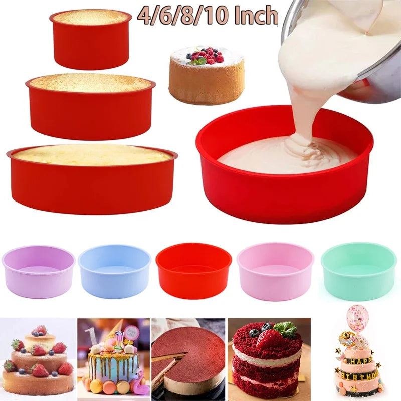Flexible Silicone Cake Baking Mold for Round and Rectangular Cakes