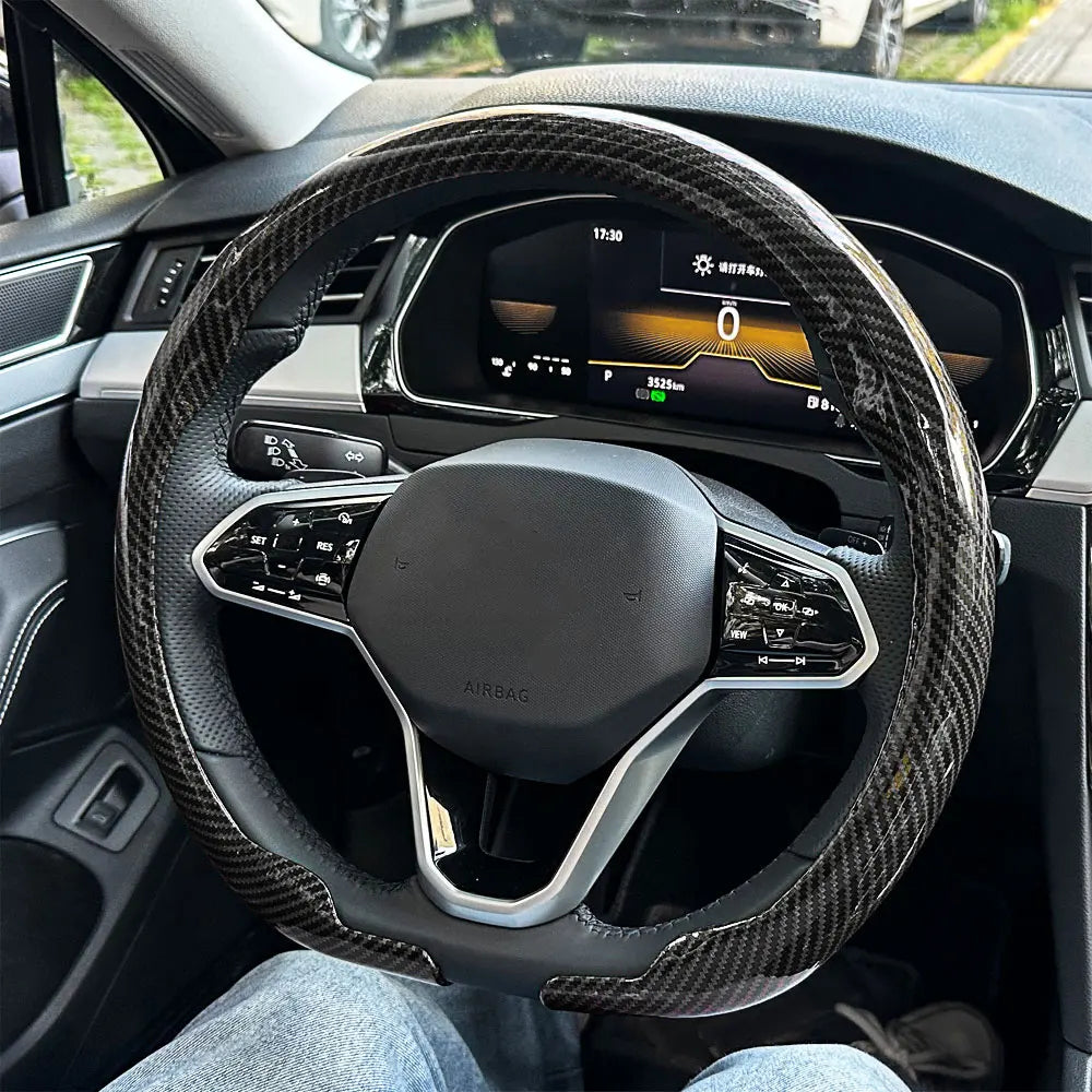 Universal Carbon Fiber Texture Steering Wheel Cover