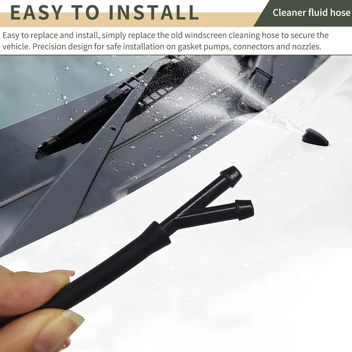 Universal Car Windshield Washer Hose and Connector Kit - 3