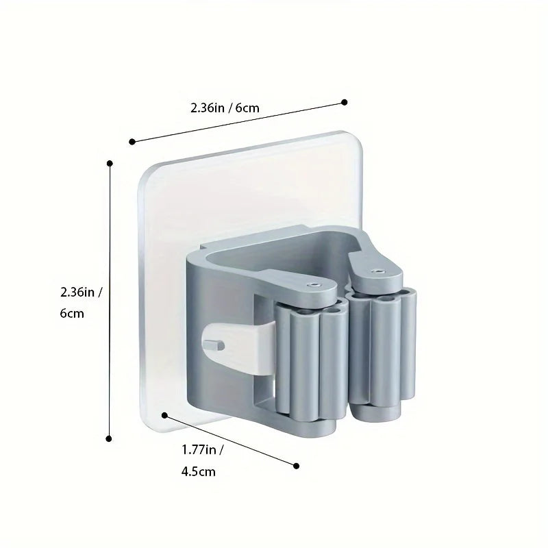 Adhesive Wall-Mounted Mop and Broom Holder