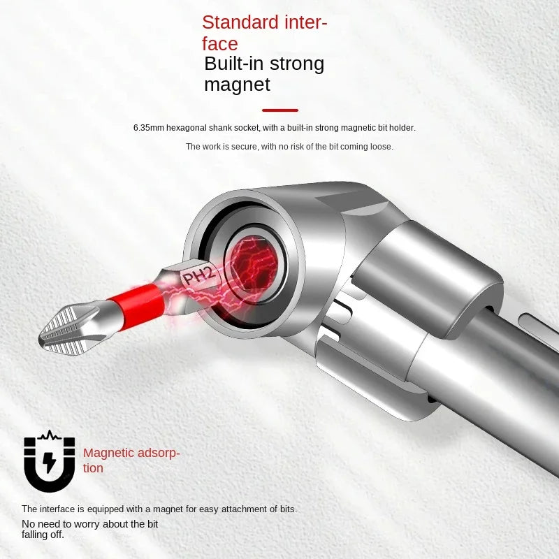 Magnetic Right Angle Drill Attachment 1 4 Inch Hex Drive Extension Tool - 4