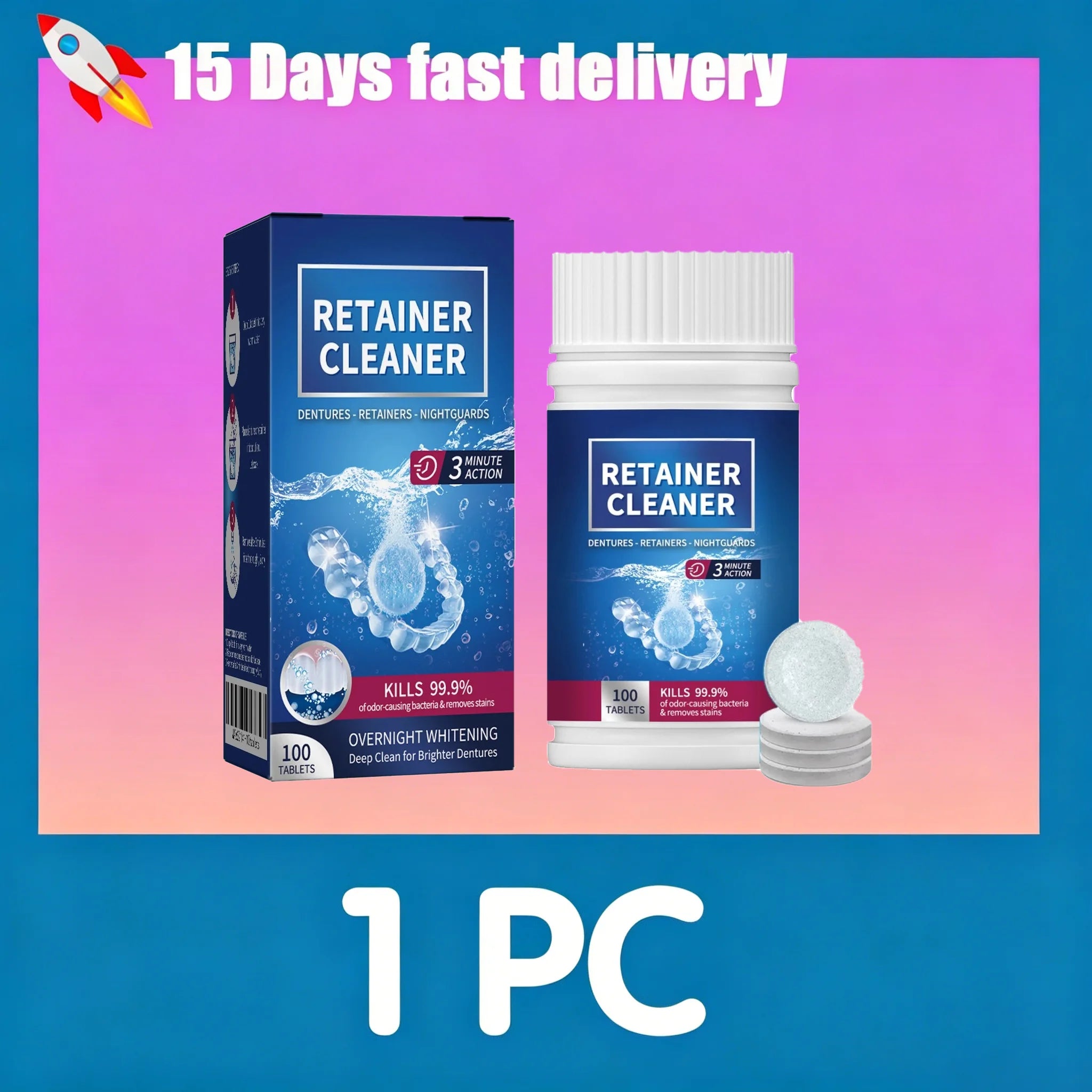 Denture and Retainer Cleaning Tablets for Deep Stain Removal - 7