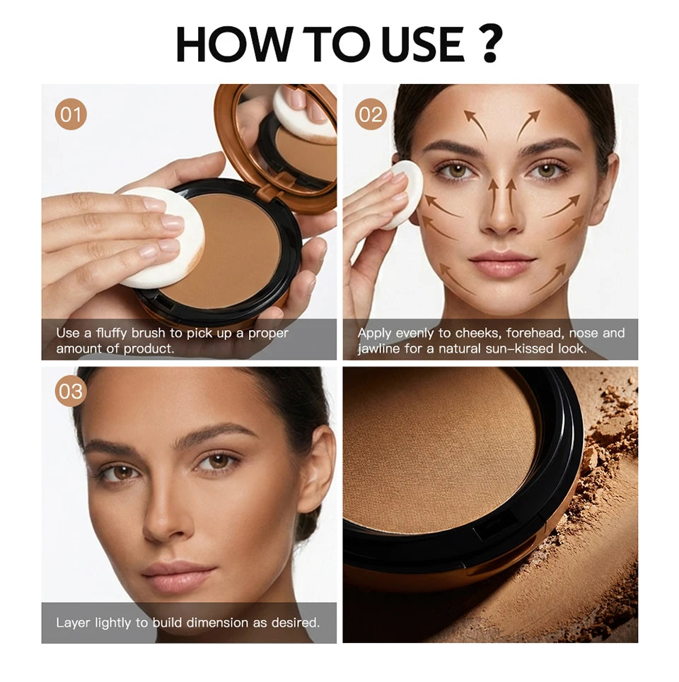 Matte Bronze Pressed Setting Powder for Facial Contouring - 14