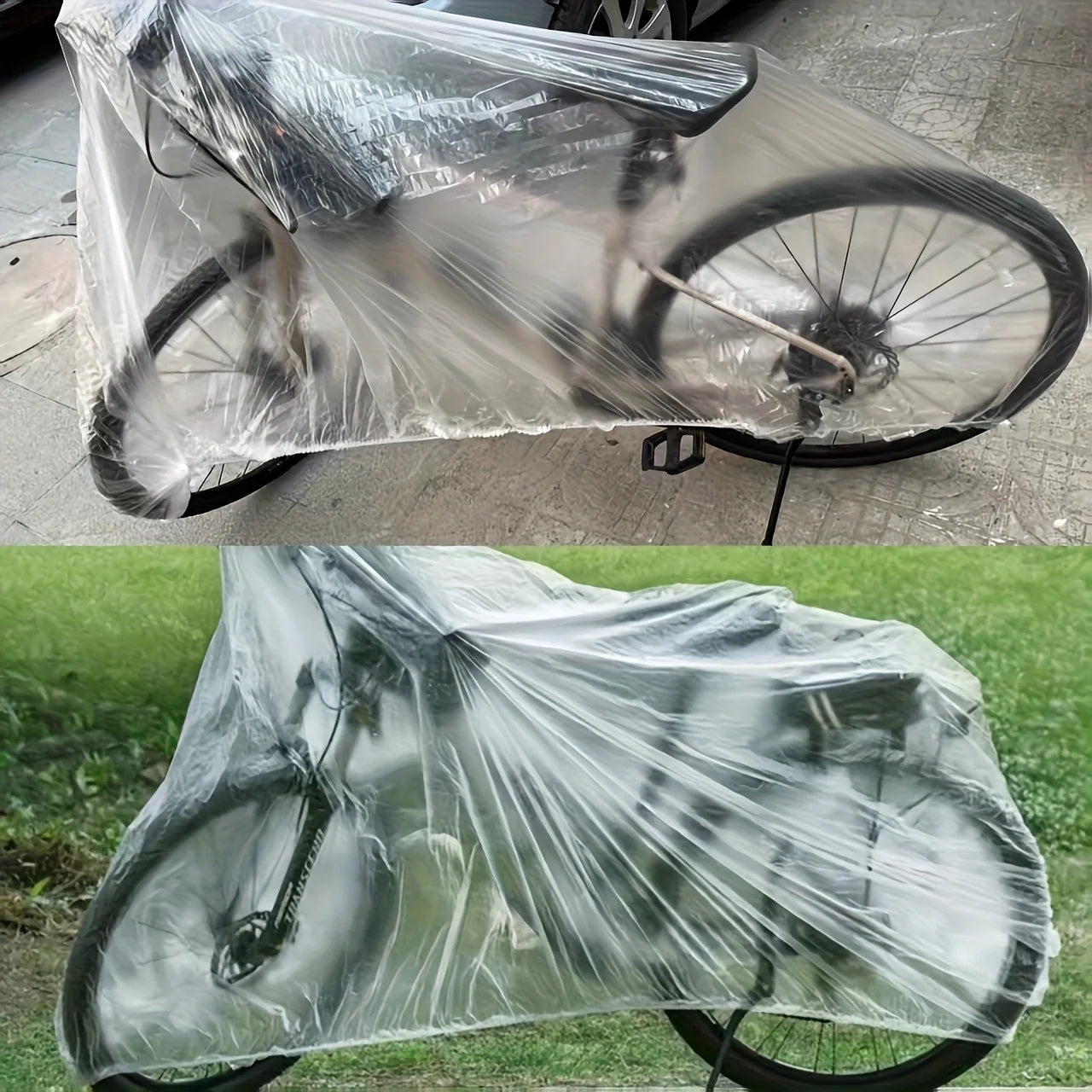 Disposable Waterproof Transparent Bicycle and Motorcycle Rain Cover - 8