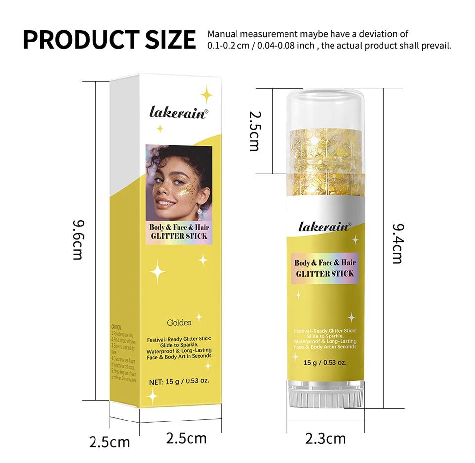 Waterproof Glitter Shimmer Stick for Face and Body