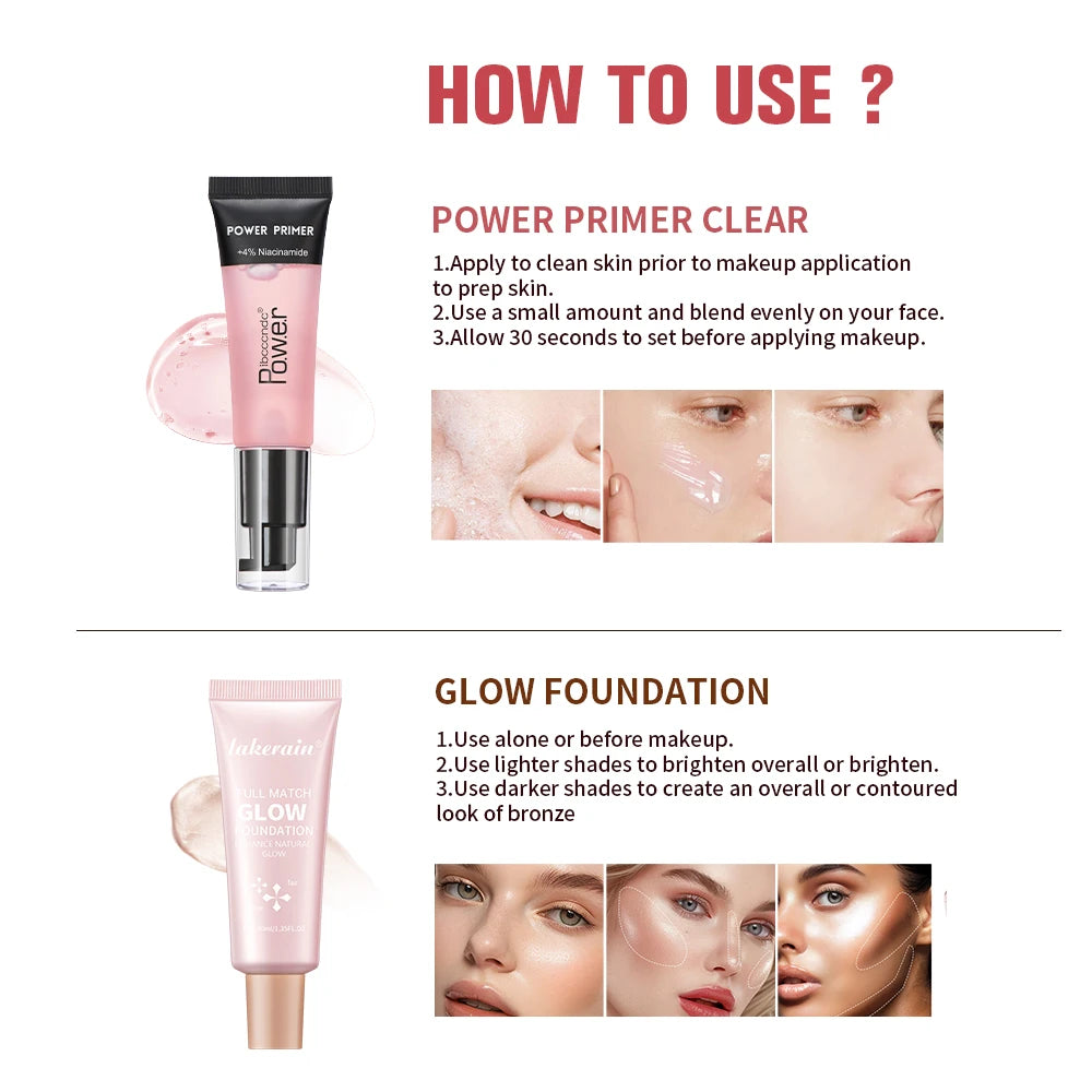 Hydrating Primer and Glow Foundation Makeup Set