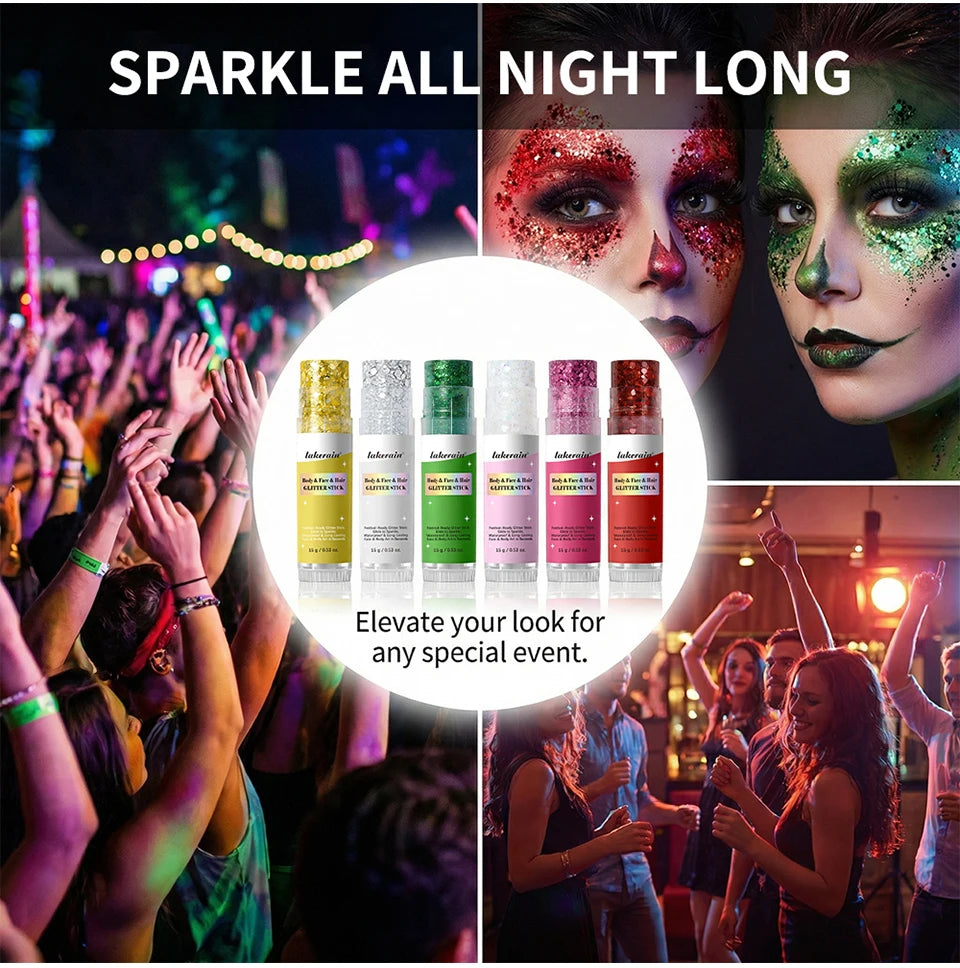 Waterproof Glitter Shimmer Stick for Face and Body - 10