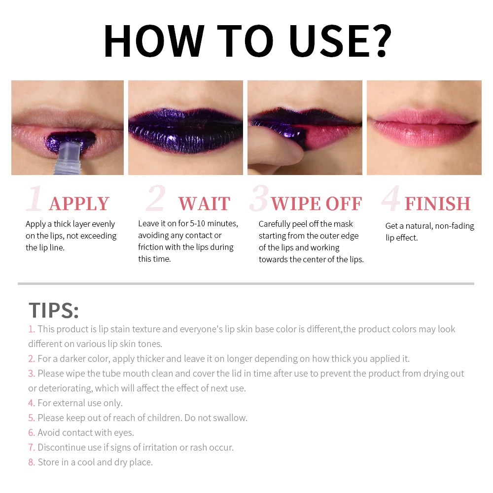 Waterproof Peel-Off Matte Liquid Lip Stain