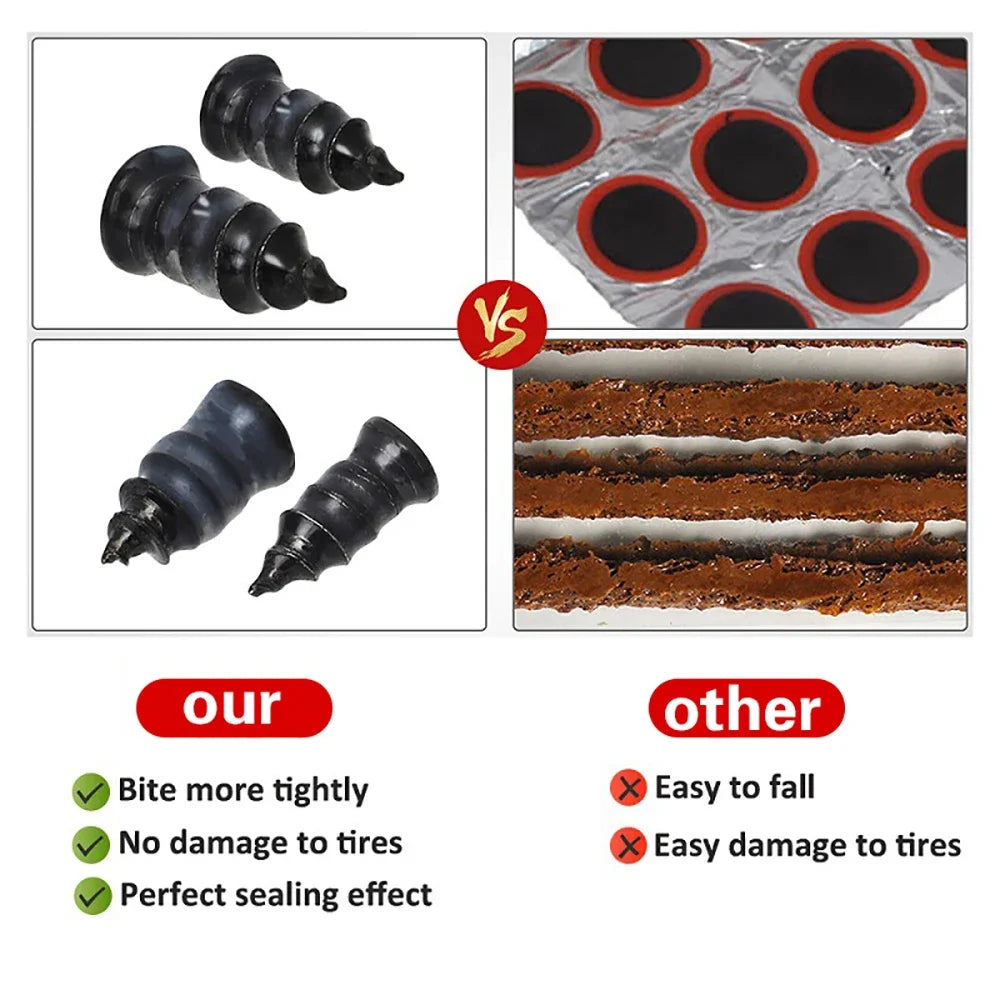 Emergency Tubeless Tire Repair Nail Kit for Car and Motorcycle - 4