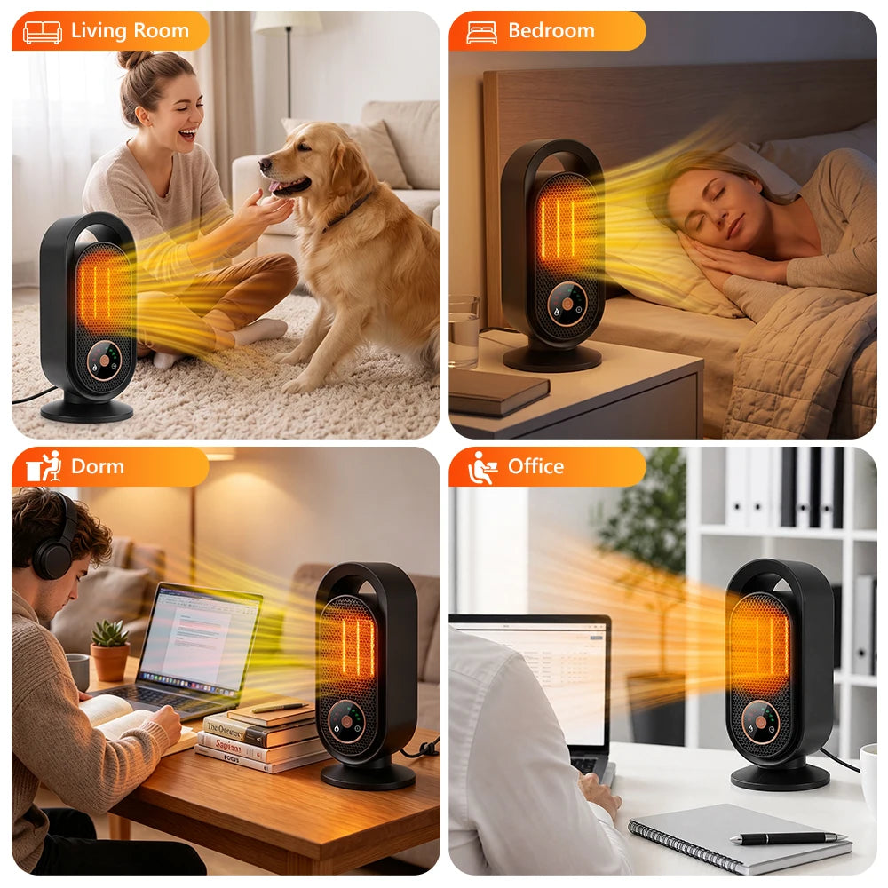 Portable PTC Ceramic Space Heater with Touch Control and Timer - 13